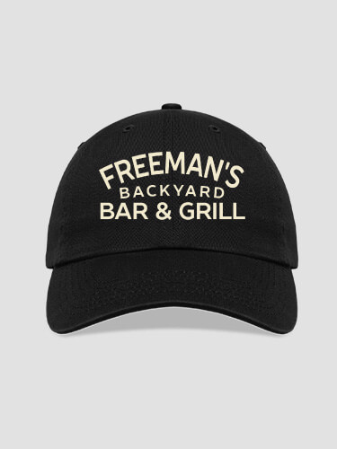 Backyard Bar and Grill Black Embroidered Hat