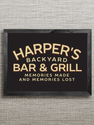 Backyard Bar and Grill Black Framed Wall Art 16.5 x 12.5