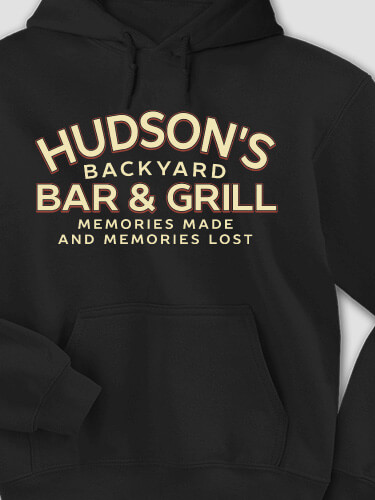 Backyard Bar and Grill Black Adult Hooded Sweatshirt