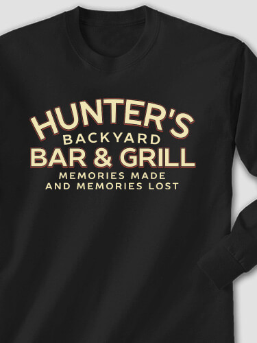 Backyard Bar and Grill Black Adult Long Sleeve