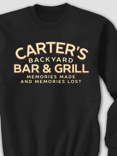 Backyard Bar and Grill Black Adult Sweatshirt