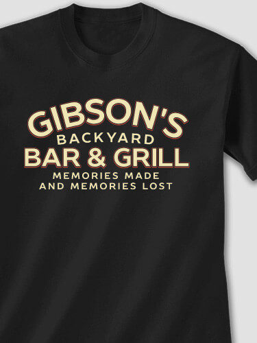 Backyard Bar and Grill Black Adult T-Shirt