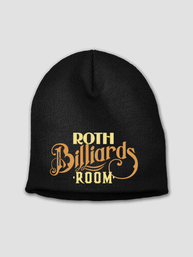 Billiards Room Black Embroidered Beanie