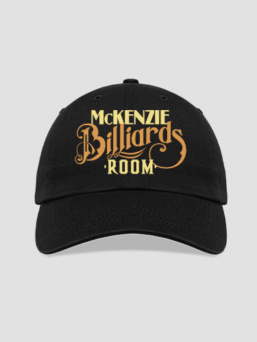 Billiards Room Black Embroidered Hat