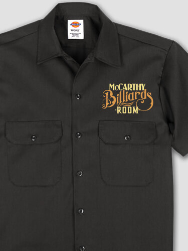 Billiards Room Black Embroidered Work Shirt