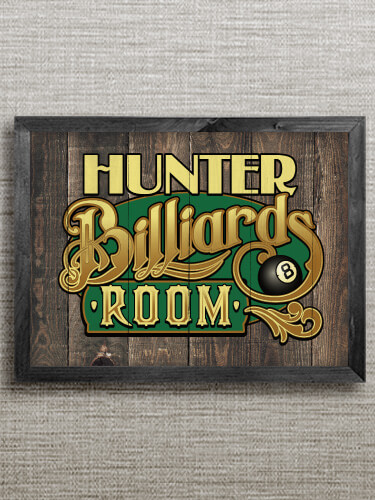 Billiards Room Black Framed Wall Art 16.5 x 12.5