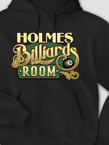 Billiards Room Black Adult Hooded Sweatshirt