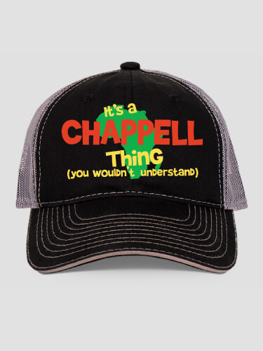 African American Thing Black/Charcoal Embroidered Trucker Hat