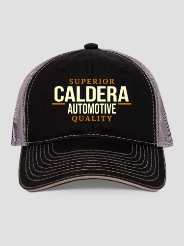 Automotive Black/Charcoal Embroidered Trucker Hat