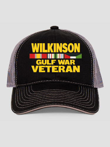 Gulf War Veteran Black/Charcoal Embroidered Trucker Hat