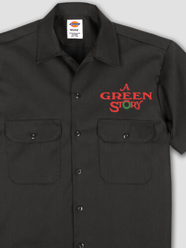 Christmas Story Black Embroidered Work Shirt