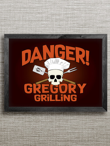 Danger Grilling Black Framed Wall Art 16.5 x 12.5