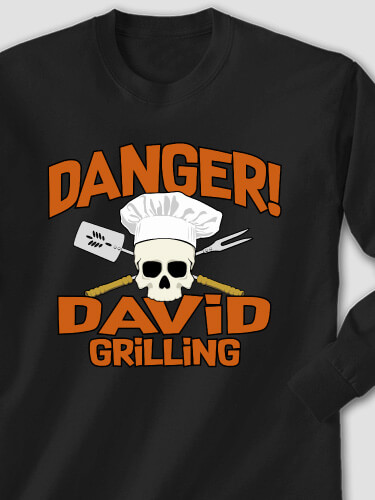 Danger Grilling Black Adult Long Sleeve