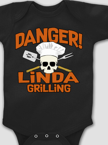 Danger Grilling Black Baby Bodysuit