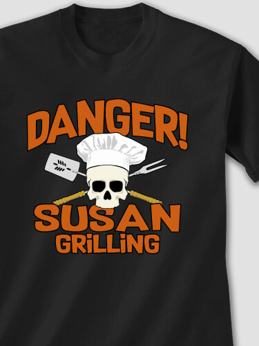 Danger Grilling Black Adult T-Shirt