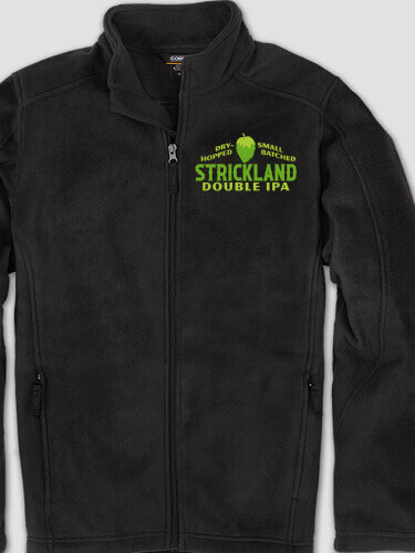 Black Double IPA Personalized embroidered-zippered-fleece-jacket 