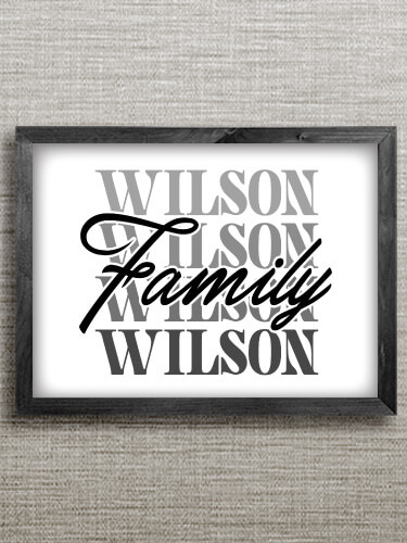 Family Repeat Black Framed Wall Art 16.5 x 12.5