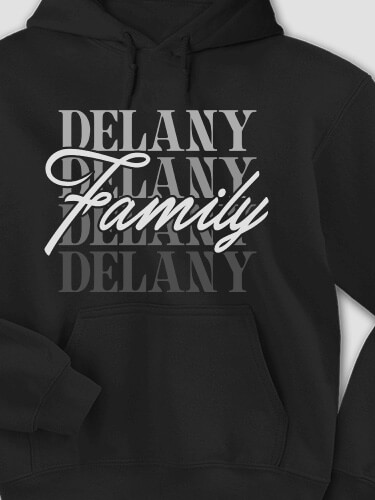 Family Repeat Black Adult Hooded Sweatshirt