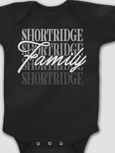 Family Repeat Black Baby Bodysuit