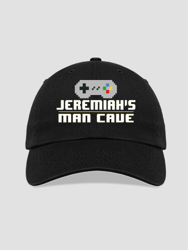 Gamer Man Cave Black Embroidered Hat