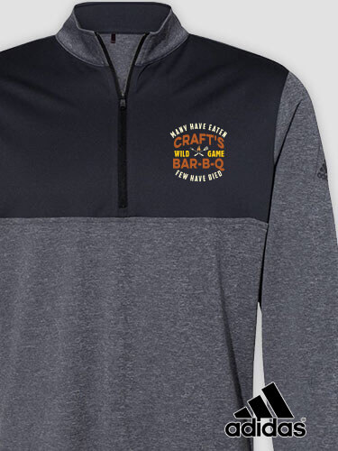 Wild Game Few Have Died BBQ Black Heather/Graphite Embroidered Adidas Quarter-Zip Pullover