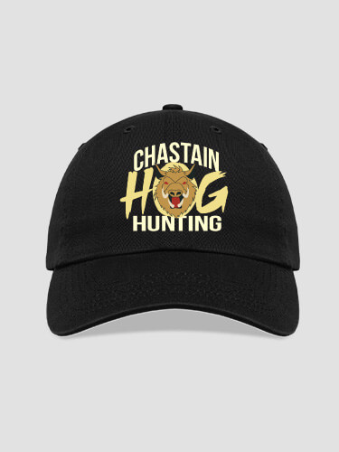 Hog Hunting Black Embroidered Hat