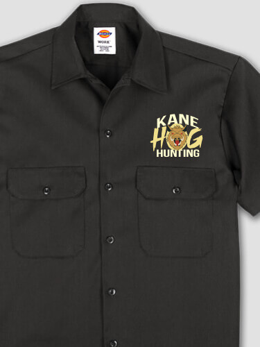 Hog Hunting Black Embroidered Work Shirt