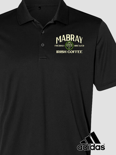 Irish Coffee Black Embroidered Adidas Polo Shirt