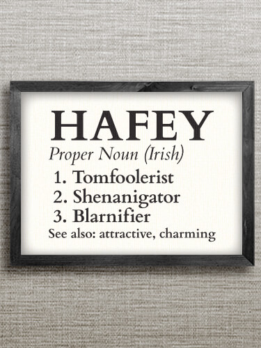 Irish Definition Black Framed Wall Art 16.5 x 12.5