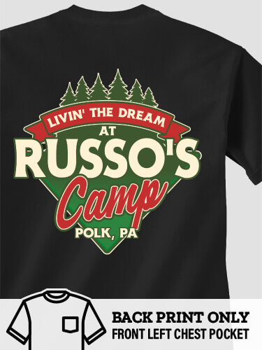 Livin' The Dream Camp Black Adult Pocket T-Shirt
