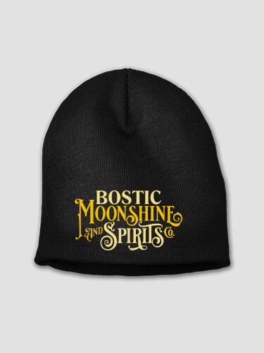 Moonshine and Spirits Black Embroidered Beanie