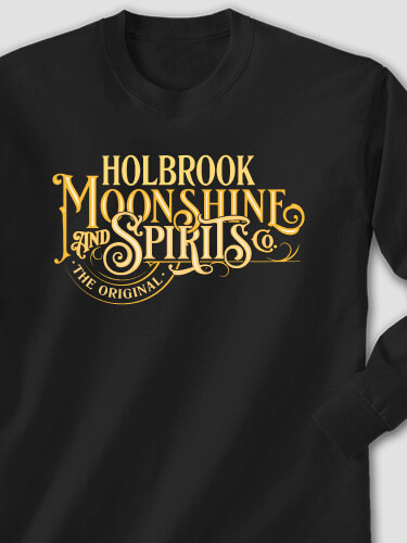 Moonshine and Spirits Black Adult Long Sleeve