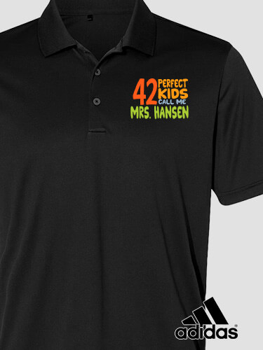 Perfect Kids Black Embroidered Adidas Polo Shirt