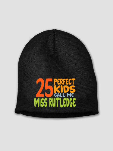 Perfect Kids Black Embroidered Beanie