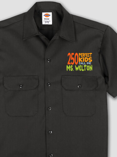 Perfect Kids Black Embroidered Work Shirt