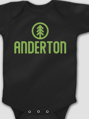 Pine Tree Black Baby Bodysuit