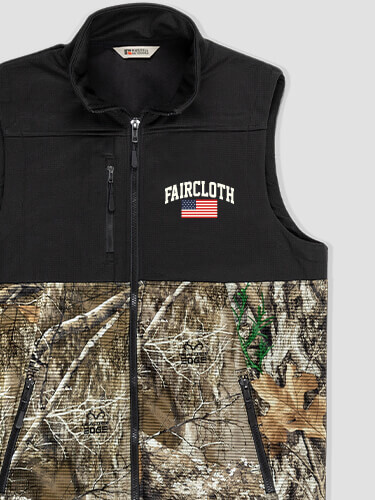 American Varsity Black/Realtree Camo Embroidered 2-Tone Camo Vest