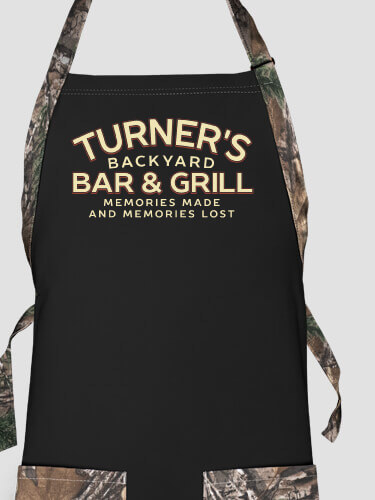 Backyard Bar and Grill Black/Realtree Camo 2-Tone Camo Apron