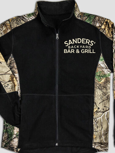 Backyard Bar and Grill Black/Realtree Camo Camo Microfleece Full Zip Jacket