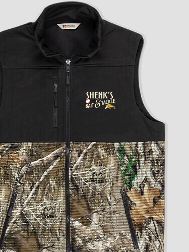 Classic Bait and Tackle Black/Realtree Camo Embroidered 2-Tone Camo Vest