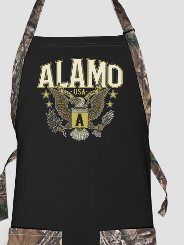 Eagle Monogram Black/Realtree Camo 2-Tone Camo Apron