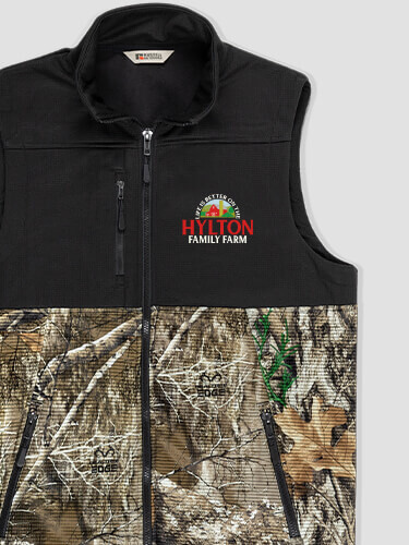 Black/Realtree Camo Life Is Better Farm Personalized embroidered-2tone-camo-vest 