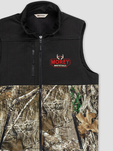 Whitetails Black/Realtree Camo Embroidered 2-Tone Camo Vest