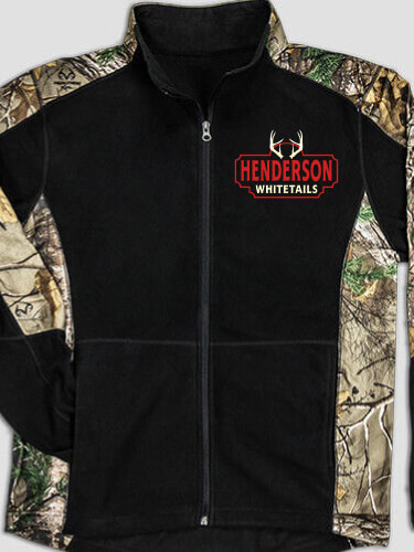 Whitetails Black/Realtree Camo Camo Microfleece Full Zip Jacket