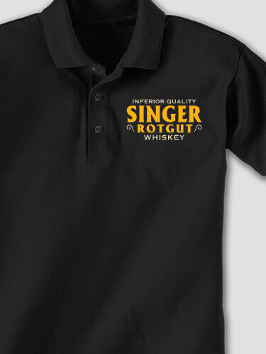 Rotgut Whiskey Black Embroidered Polo Shirt