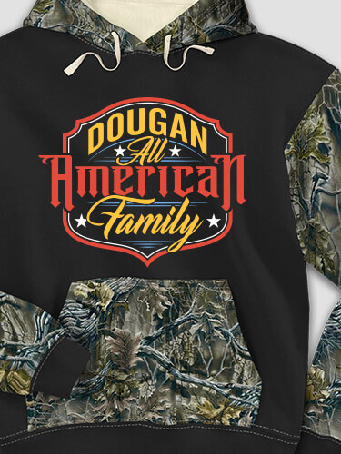 All-American Family Black/SFG Camo Adult 2-Tone Camo Hooded Sweatshirt