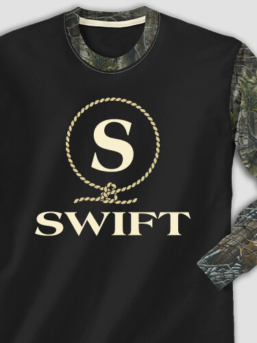 Lasso Monogram Black/SFG Camo Adult 2-Tone Camo Long Sleeve T-Shirt