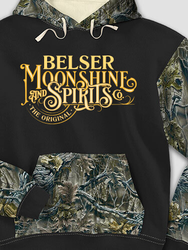 Moonshine and Spirits Black/SFG Camo Adult 2-Tone Camo Hooded Sweatshirt