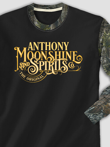 Moonshine and Spirits Black/SFG Camo Adult 2-Tone Camo Long Sleeve T-Shirt