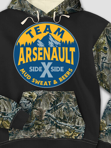 Team Side By Side Black/SFG Camo Adult 2-Tone Camo Hooded Sweatshirt